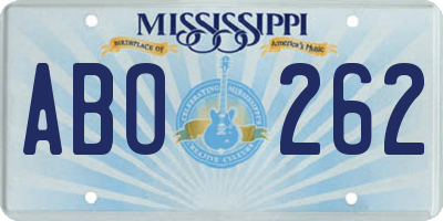 MS license plate ABO262
