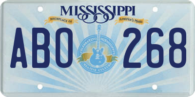 MS license plate ABO268