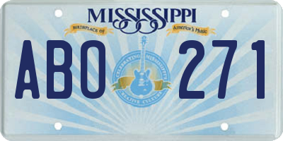 MS license plate ABO271