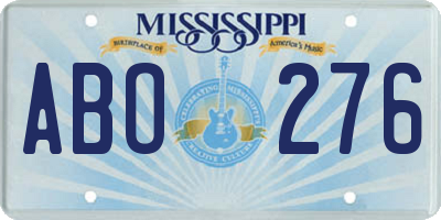 MS license plate ABO276