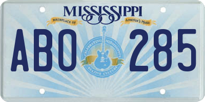 MS license plate ABO285
