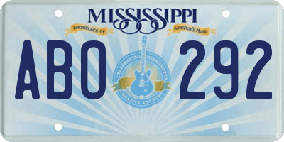 MS license plate ABO292
