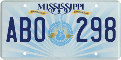 MS license plate ABO298