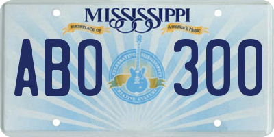 MS license plate ABO300