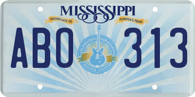 MS license plate ABO313