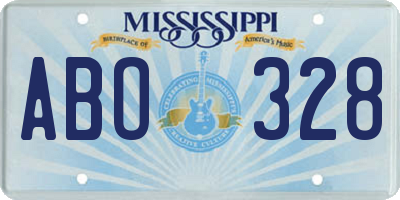 MS license plate ABO328