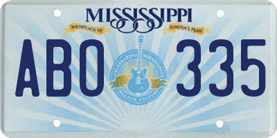 MS license plate ABO335