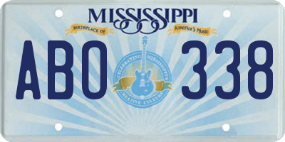 MS license plate ABO338