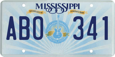 MS license plate ABO341