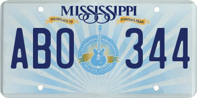 MS license plate ABO344