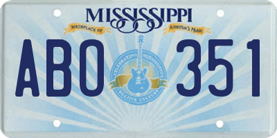 MS license plate ABO351
