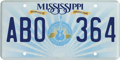 MS license plate ABO364