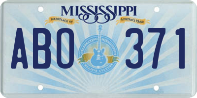 MS license plate ABO371