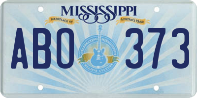 MS license plate ABO373