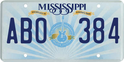 MS license plate ABO384