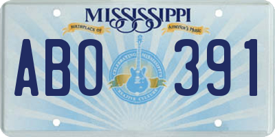 MS license plate ABO391