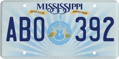 MS license plate ABO392