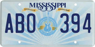 MS license plate ABO394