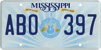 MS license plate ABO397