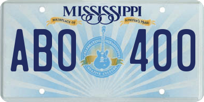 MS license plate ABO400