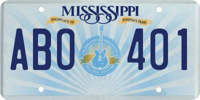 MS license plate ABO401