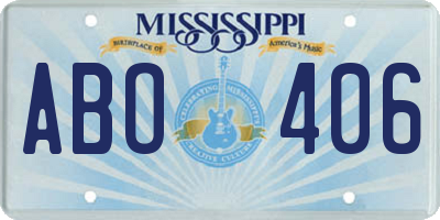 MS license plate ABO406