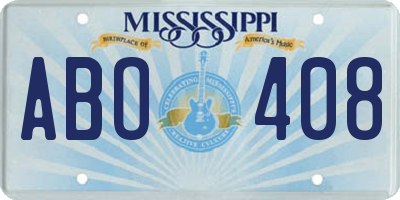 MS license plate ABO408