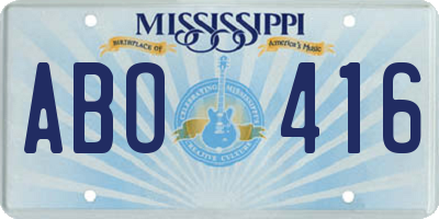 MS license plate ABO416