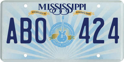 MS license plate ABO424