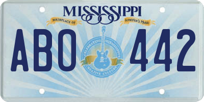 MS license plate ABO442