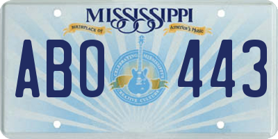 MS license plate ABO443