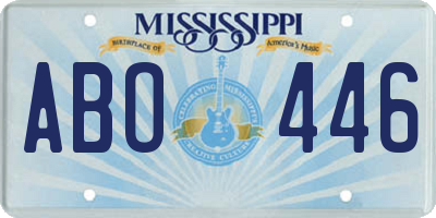 MS license plate ABO446