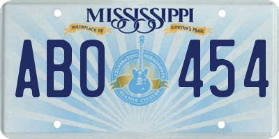 MS license plate ABO454