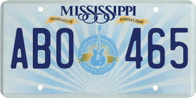 MS license plate ABO465