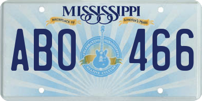 MS license plate ABO466