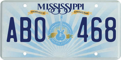 MS license plate ABO468