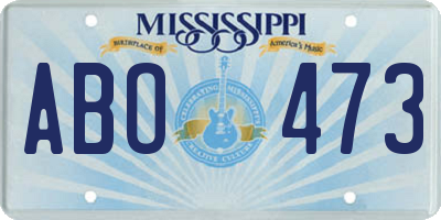 MS license plate ABO473