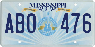 MS license plate ABO476