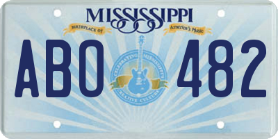 MS license plate ABO482