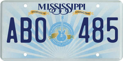 MS license plate ABO485