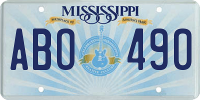 MS license plate ABO490