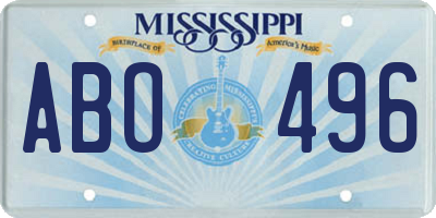MS license plate ABO496