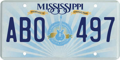 MS license plate ABO497