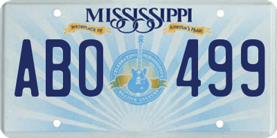 MS license plate ABO499