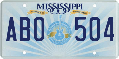 MS license plate ABO504