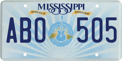 MS license plate ABO505