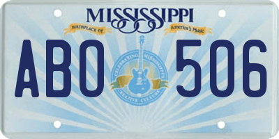 MS license plate ABO506