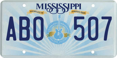 MS license plate ABO507