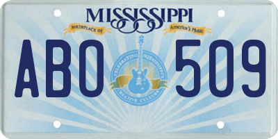 MS license plate ABO509