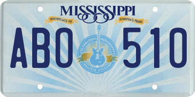 MS license plate ABO510